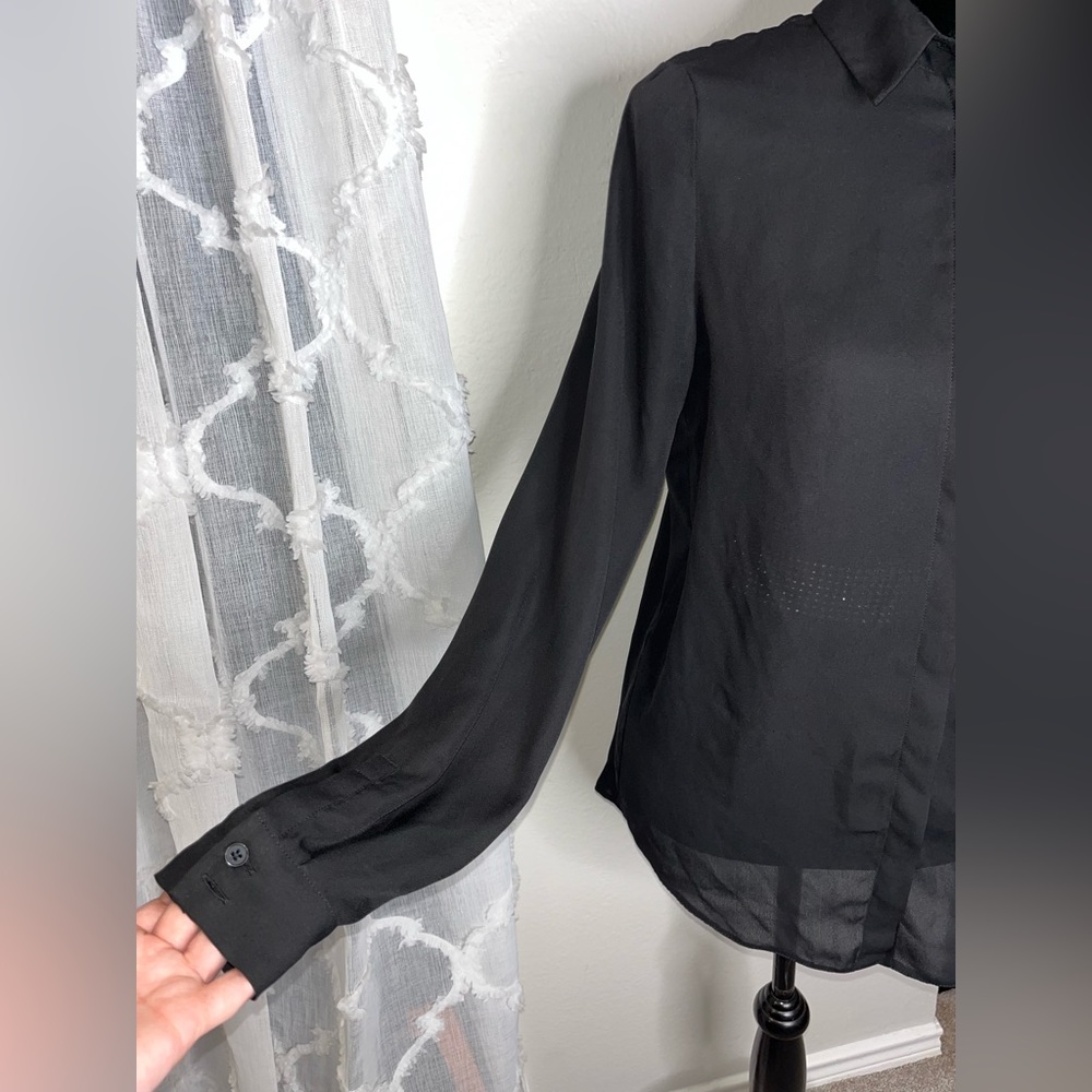 Asos Black Button Down Polyester Blouse - image 3